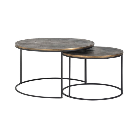 Salontafel Tulum geborsteld goud (set van 2)