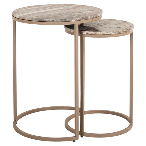 Bijzettafel Fairfax klei (set van 2)