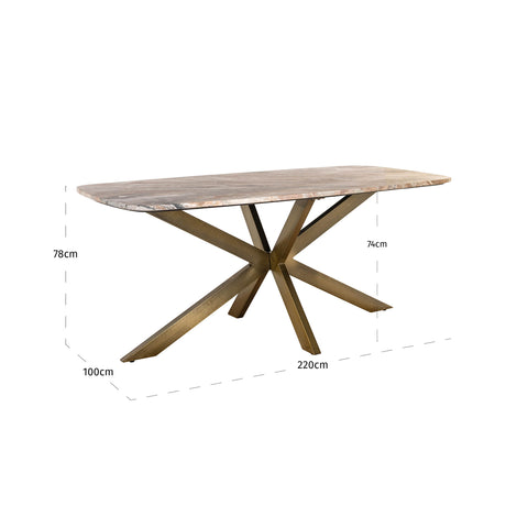 Eettafel Bottega Blush beige Deens ovaal 220