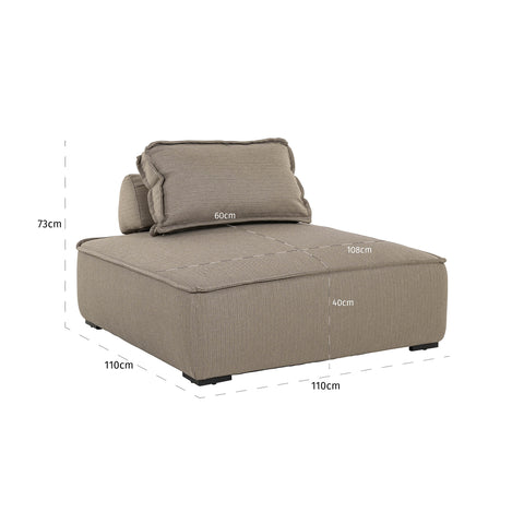 Buiten loungestoel Jondal taupe