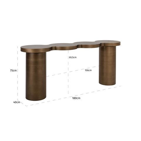 Consoletafel Bubba geborsteld goud