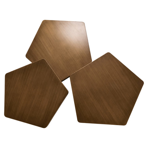 Salontafel Hexa geborsteld goud (set van 3)