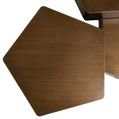 Salontafel Hexa geborsteld goud (set van 3)