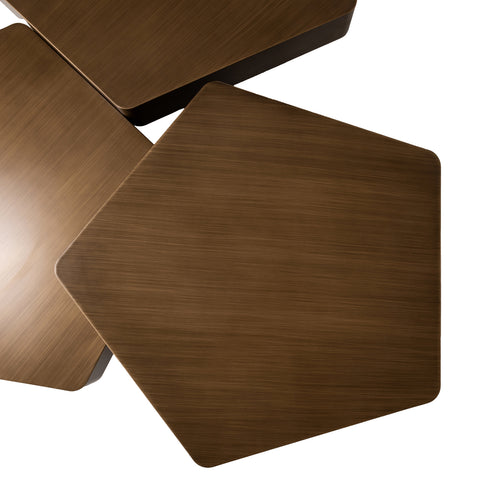 Salontafel Hexa geborsteld goud (set van 3)