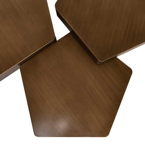 Salontafel Hexa geborsteld goud (set van 3)