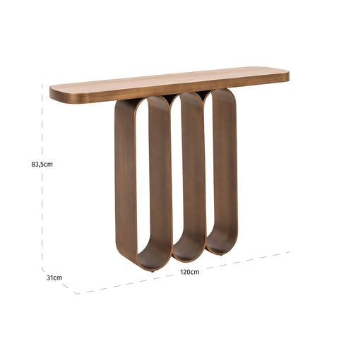 Consoletafel Locarno geborsteld goud