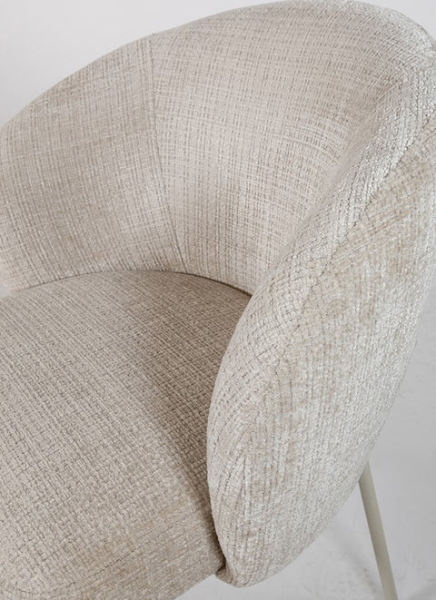 Adele - eetkamerstoel - beige poten - Cremona - Taupe 04 (set van 2)