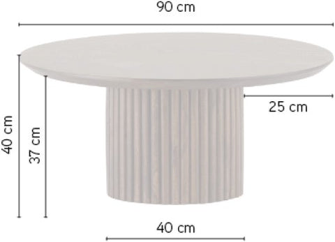 Salontafel Ø90, Mango Bruin Walnoot