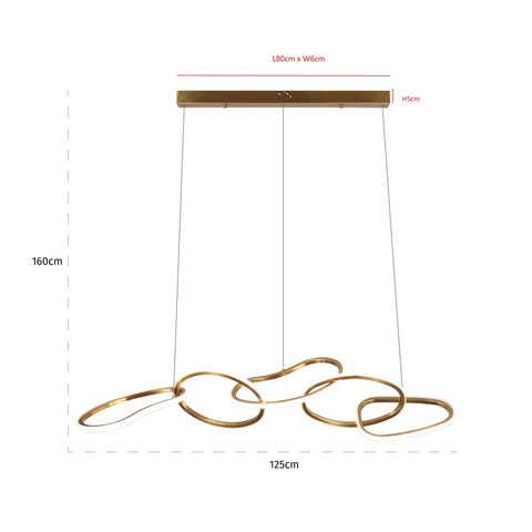 Hanglamp Flyn geborsteld goud