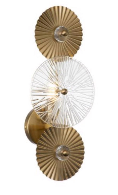 Wandlamp Aidan geborsteld goud