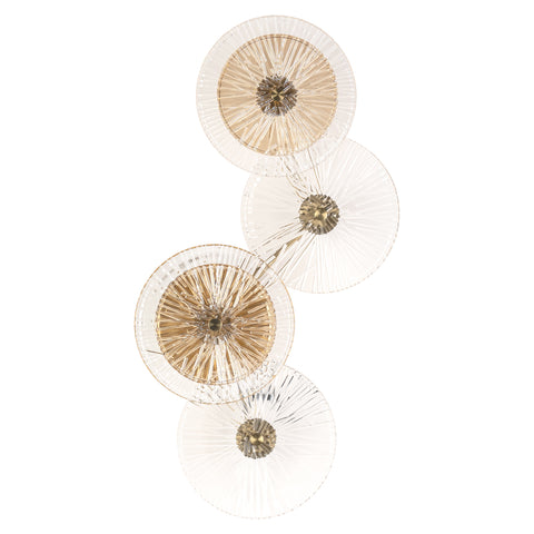 Wandlamp Linzi geborsteld goud