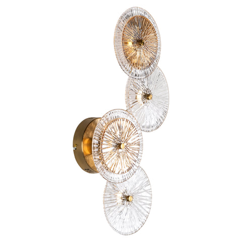Wandlamp Linzi geborsteld goud