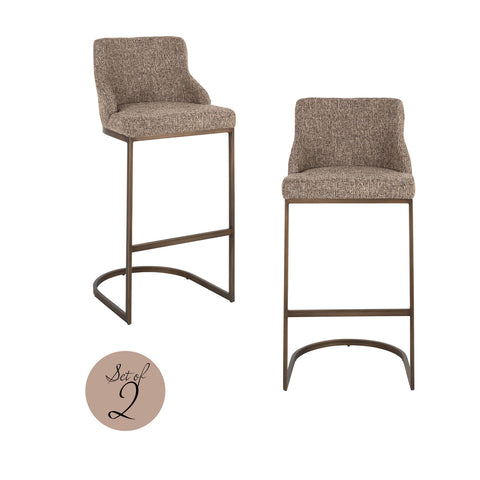 Barstoel Bolton bruin tweed (Set van 2)