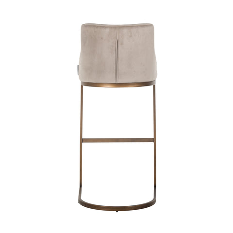 Barstoel Bolton khaki fluweel geborsteld goud brandvertragend (Set van 2)