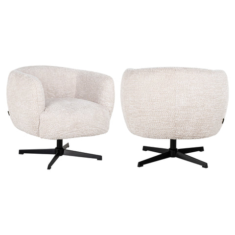 Draaibare loungefauteuil Estelle crème
