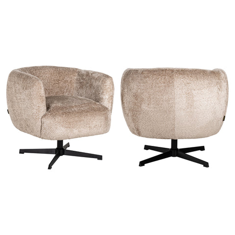 Loungestoel Estelle schapenvacht naturel draaibaar