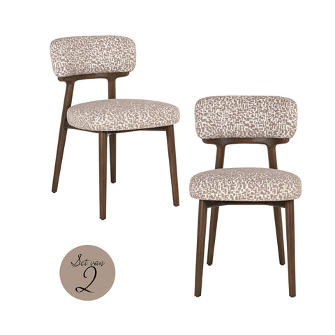 Eetkamerstoel Basker naturel geo (Set van 2)