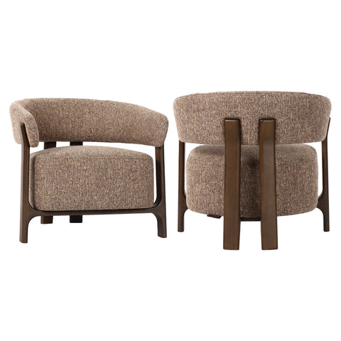 Loungestoel Dalara bruin tweed