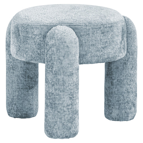 Poef & voetenbank Holly lichtblauw chenille