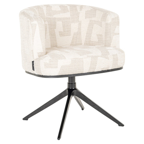 Eetkamerstoel Cheyenne beige graffic draaibaar