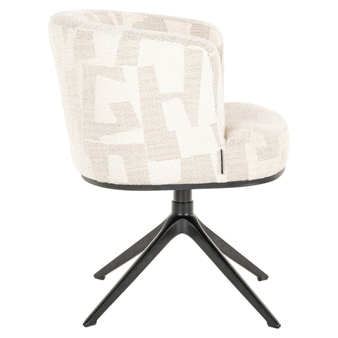 Eetkamerstoel Cheyenne beige graffic draaibaar