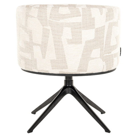 Eetkamerstoel Cheyenne beige graffic draaibaar