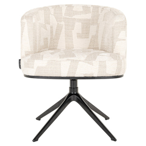 Eetkamerstoel Cheyenne beige graffic draaibaar