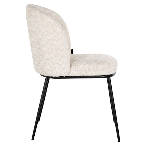 Eetkamerstoel Elvi Niagara beige vlamvertragend (set van 2)