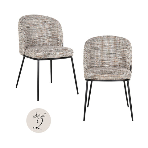 Eetkamerstoel Elvi trendy naturel vlamvertragend (set van 2)