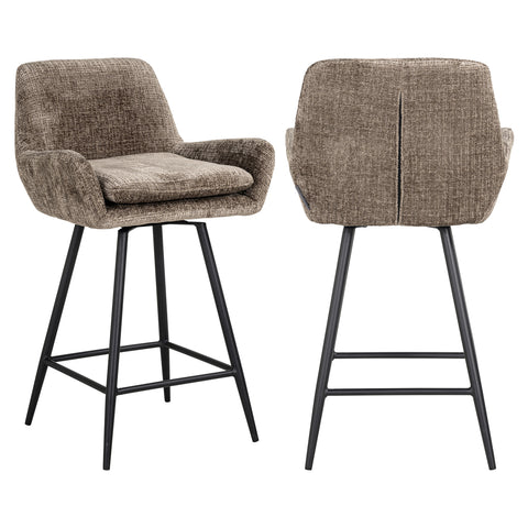 Barstoel Linsey Niagara Stone, draaibaar (set van 2)