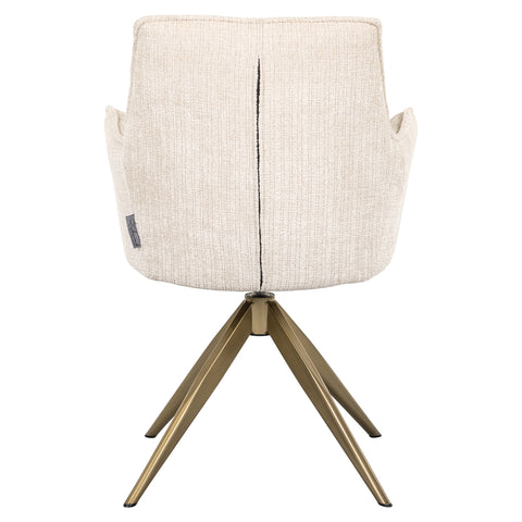 Eetkamerstoel Dakota Niagara beige draaibaar met armleuning