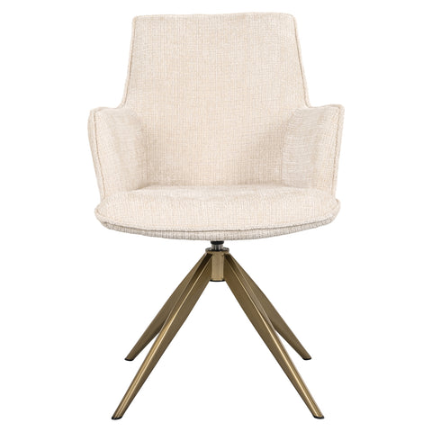 Eetkamerstoel Dakota Niagara beige draaibaar met armleuning