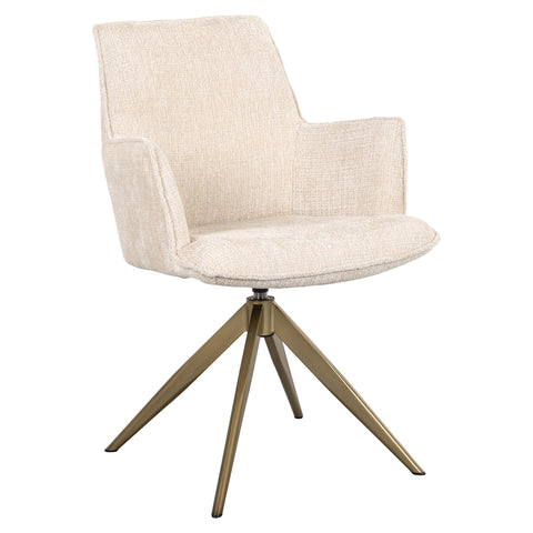 Eetkamerstoel Dakota Niagara beige draaibaar met armleuning