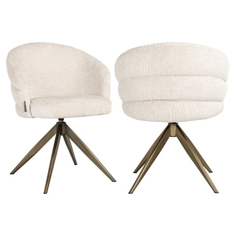 Eetkamerstoel Zendaya Niagara beige draaibaar