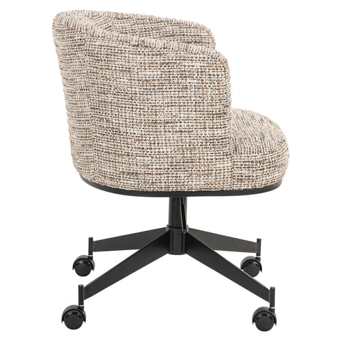 Eetkamerstoel Rochenne trendy naturel draaibaar met wielen