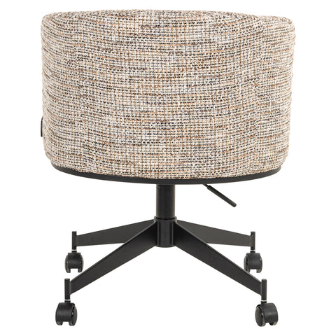 Eetkamerstoel Rochenne trendy naturel draaibaar met wielen