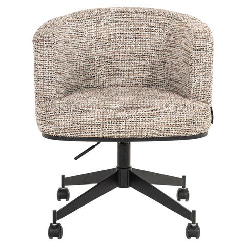Eetkamerstoel Rochenne trendy naturel draaibaar met wielen