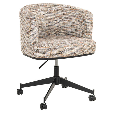 Eetkamerstoel Rochenne trendy naturel draaibaar met wielen