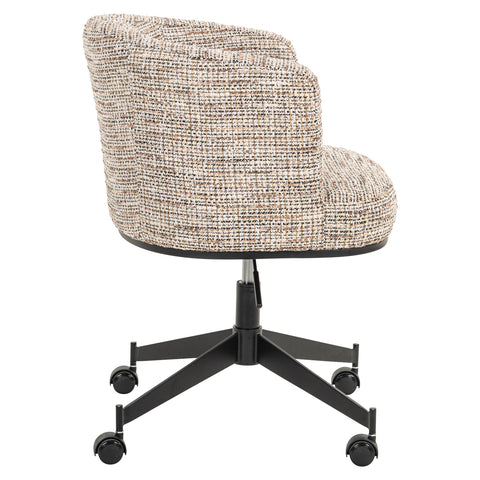 Eetkamerstoel Rochenne trendy naturel draaibaar met wielen