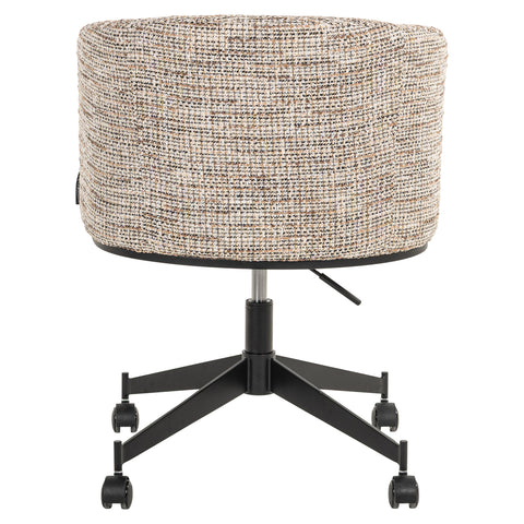 Eetkamerstoel Rochenne trendy naturel draaibaar met wielen