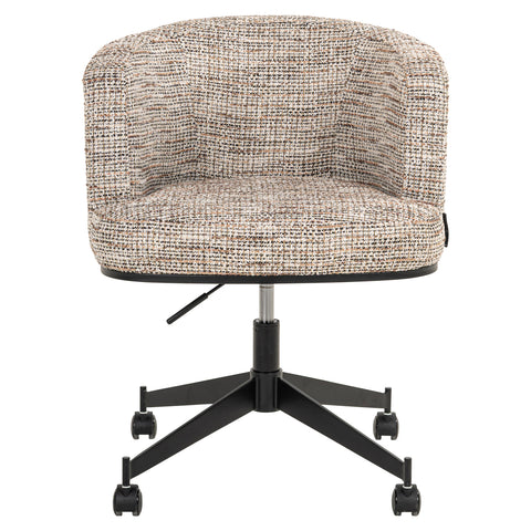 Eetkamerstoel Rochenne trendy naturel draaibaar met wielen
