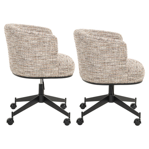 Eetkamerstoel Rochenne trendy naturel draaibaar met wielen