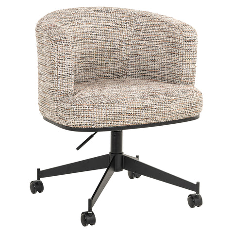 Eetkamerstoel Rochenne trendy naturel draaibaar met wielen