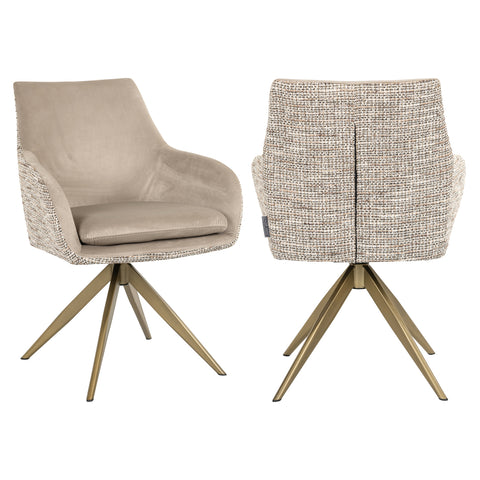 Eetkamerstoel Lisonne trendy naturel draaibaar