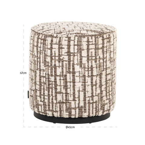 Poef & Voetenbank Lexie crème 45Ø