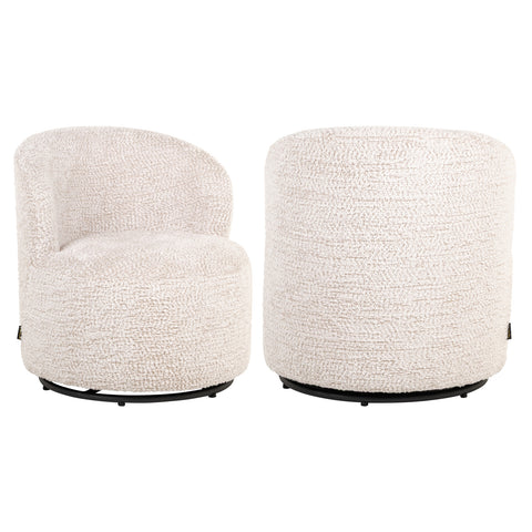 Loungestoel Jackie Lovely Cream, draaibaar, voor kinderen