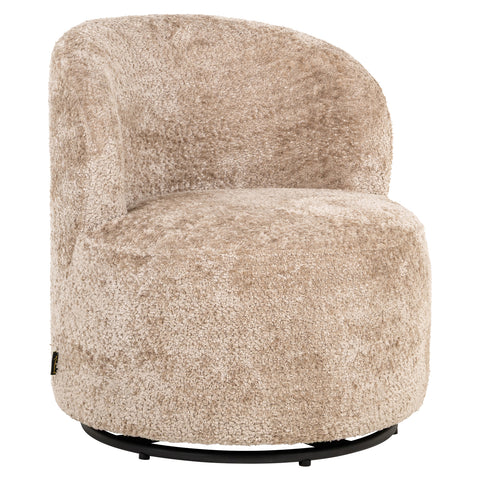 Loungestoel Jackie schapenvacht naturel, draaibaar, voor kinderen