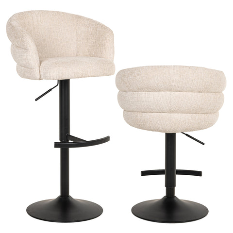 Barstoel Nikki Niagara beige draaibaar vlamvertragend