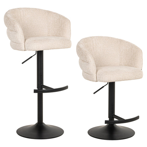 Barstoel Nikki Niagara beige draaibaar vlamvertragend
