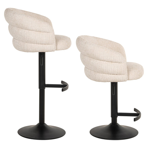 Barstoel Nikki Niagara beige draaibaar vlamvertragend